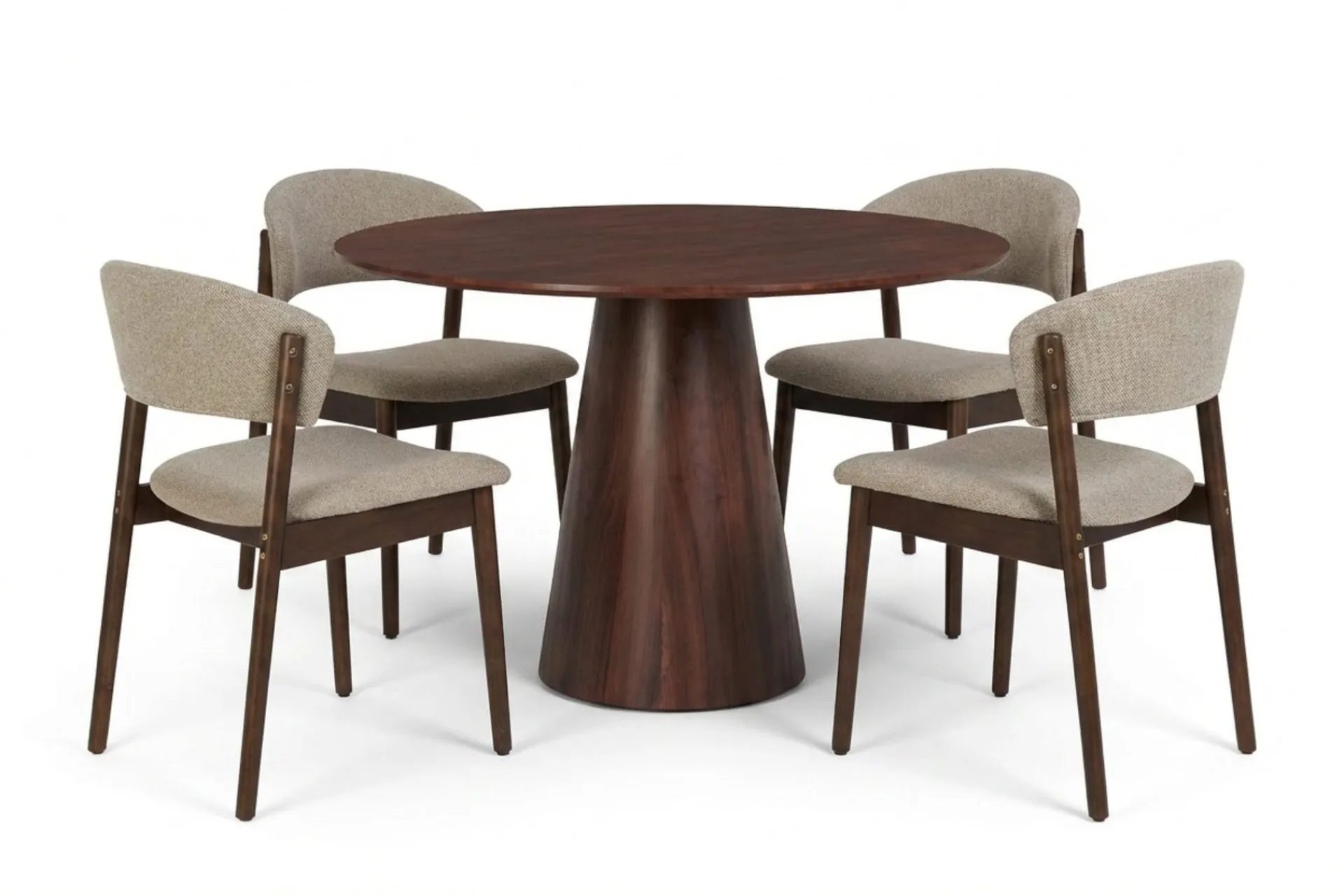 Bark Siena spisegruppe rund 110 cm med 4 Nala spisestoler