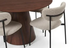 Bark Siena spisegruppe rund 130 cm med 6 Lucy spisestoler