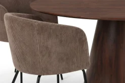 Bark Spisegrupper-Siena Spisegruppe rund 150 cm med 6 Berit spisestoler Valnøtt