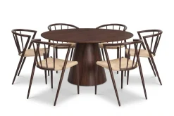 Bark Siena Spisegruppe rund 150 cm med 6 Winston spisestoler