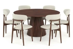 Bark Siena spisegruppe rund 150 cm med 6 Molly spisestoler
