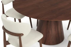 Bark Siena spisegruppe rund 150 cm med 6 Molly spisestoler