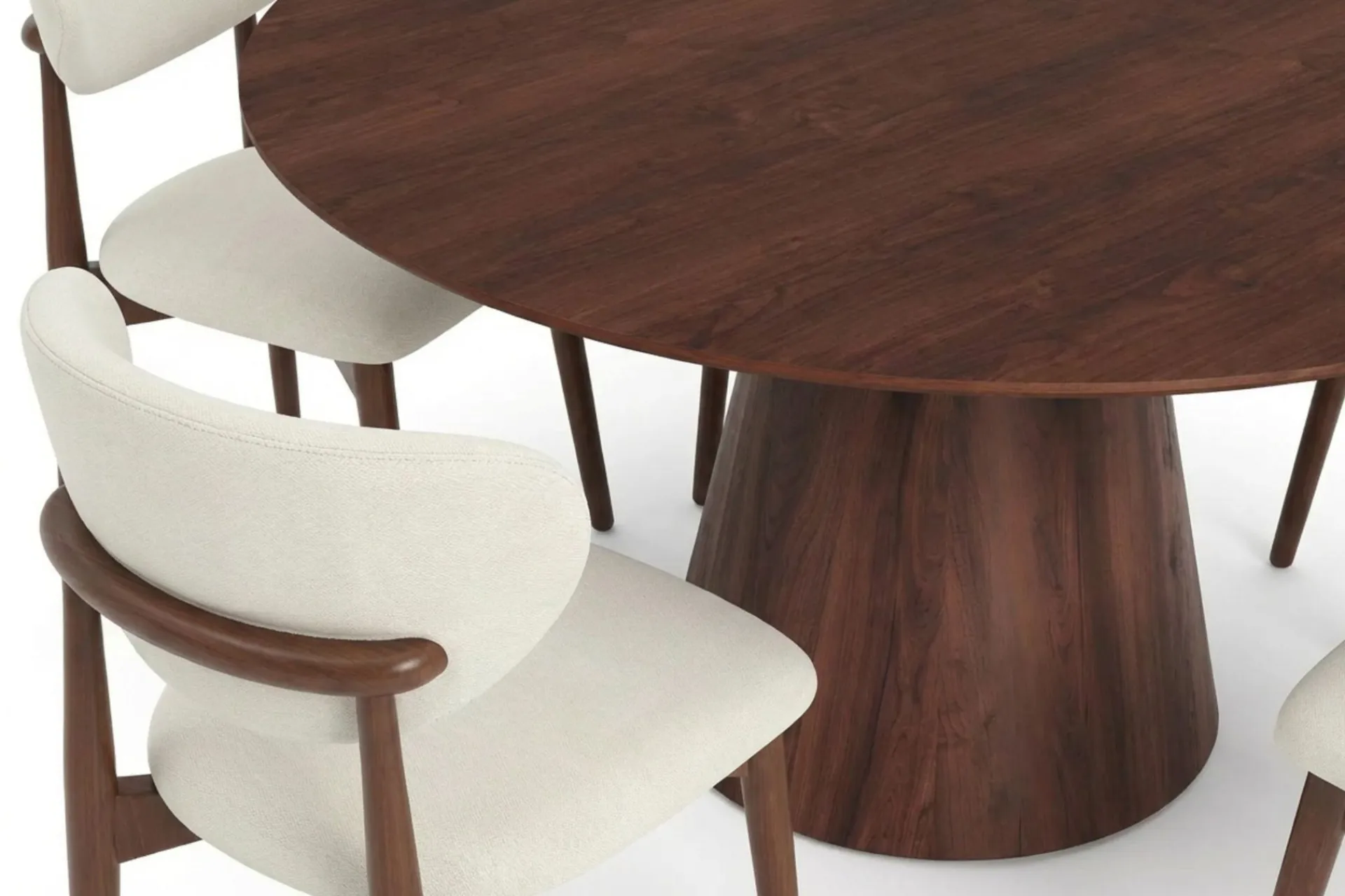 Bark Siena spisegruppe rund 150 cm med 6 Molly spisestoler