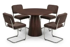 Bark Siena spisegruppe rund 110 cm med 4 Milva spisestoler