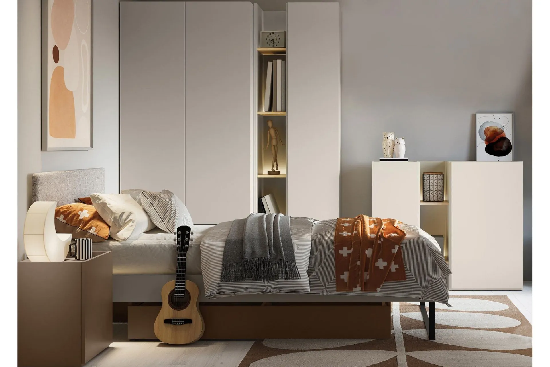 Møbelsett Til Soverom-Sigmana Møbelsett For Soverom Lysegrå,Beige