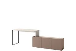 Kontorbord-Sigmana Skrivebord 260x55 cm Lysegrå,Brun