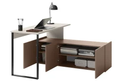 Kontorbord-Sigmana Skrivebord 260x55 cm Lysegrå,Brun