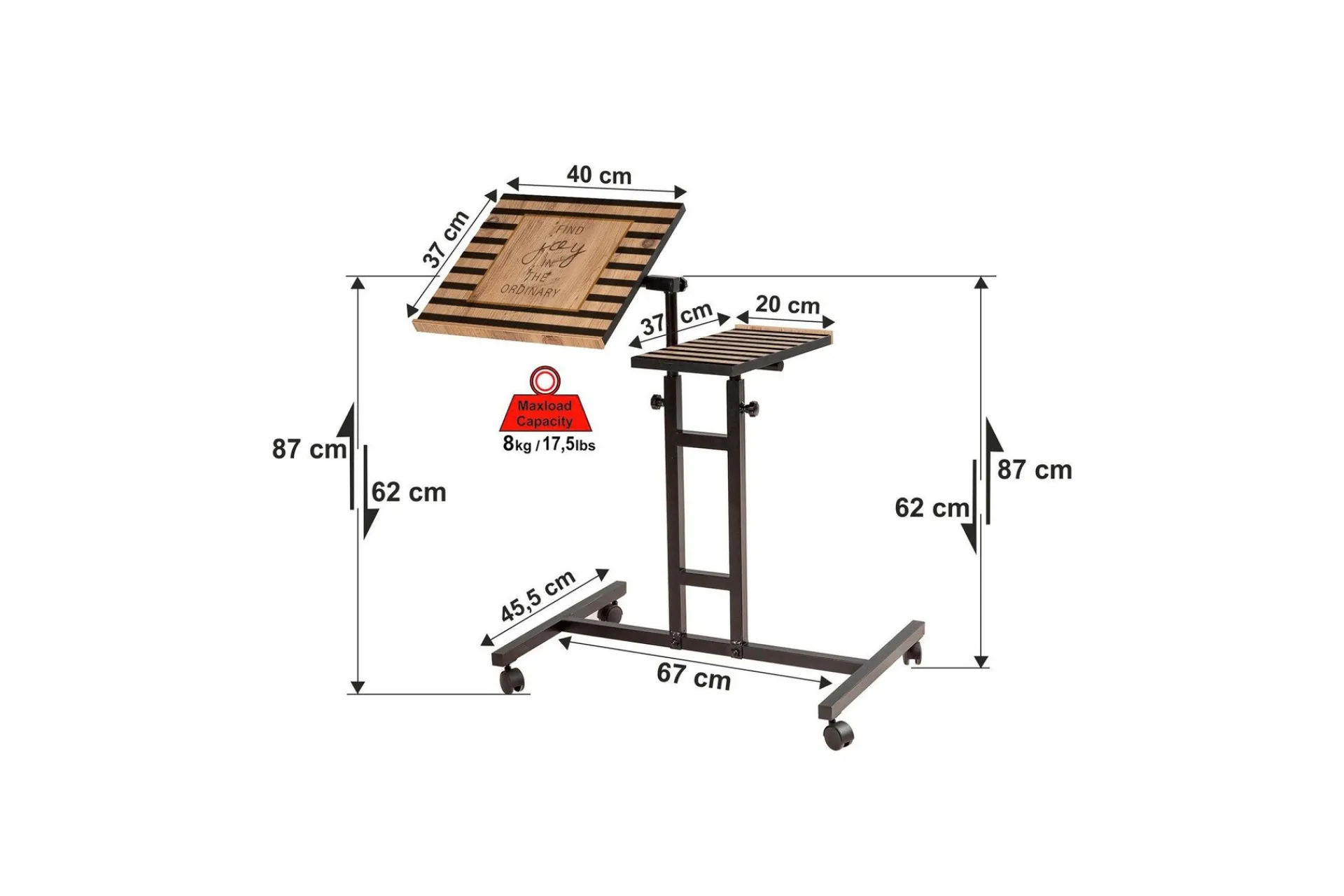 Similton Ståskrivebord 67 cm Tekst Striper