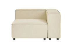 Sofa Med Sjeselong-3-sits Hörnsoffa med fotpall Beliani Aprica Högervänd Left-faced Beige