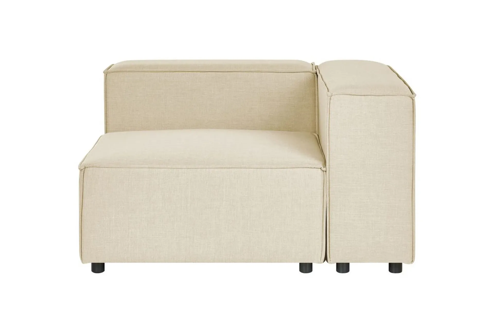 Sofa Med Sjeselong-3-sits Hörnsoffa med fotpall Beliani Aprica Högervänd Left-faced Beige