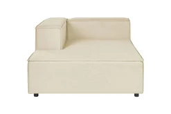 Sofa Med Sjeselong-3-sits Hörnsoffa med fotpall Beliani Aprica Högervänd Left-faced Beige
