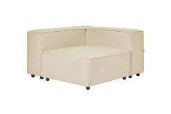 Sofa Med Sjeselong-3-sits Hörnsoffa med fotpall Beliani Aprica Högervänd Left-faced Beige