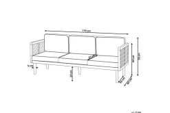 Hagebenk & Hagesofa-3-sitssoffa Beliani Baratti Light wood||Beige Lett ved,Beige