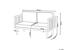 Hagebenk & Hagesofa-2-sitssoffa Beliani Baratti Light wood||Beige Lett ved,Beige