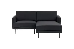 Sofa Med Sjeselong-2-sitssoffa Beliani Breda Högervänd Right-faced Svart