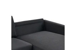 Sofa Med Sjeselong-2-sitssoffa Beliani Breda Högervänd Right-faced Svart
