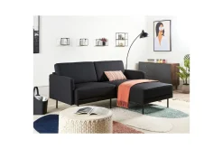 Sofa Med Sjeselong-2-sitssoffa Beliani Breda Högervänd Right-faced Svart