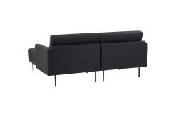 Sofa Med Sjeselong-2-sitssoffa Beliani Breda Högervänd Right-faced Svart