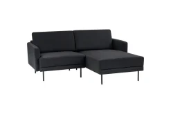 Sofa Med Sjeselong-2-sitssoffa Beliani Breda Högervänd Right-faced Svart