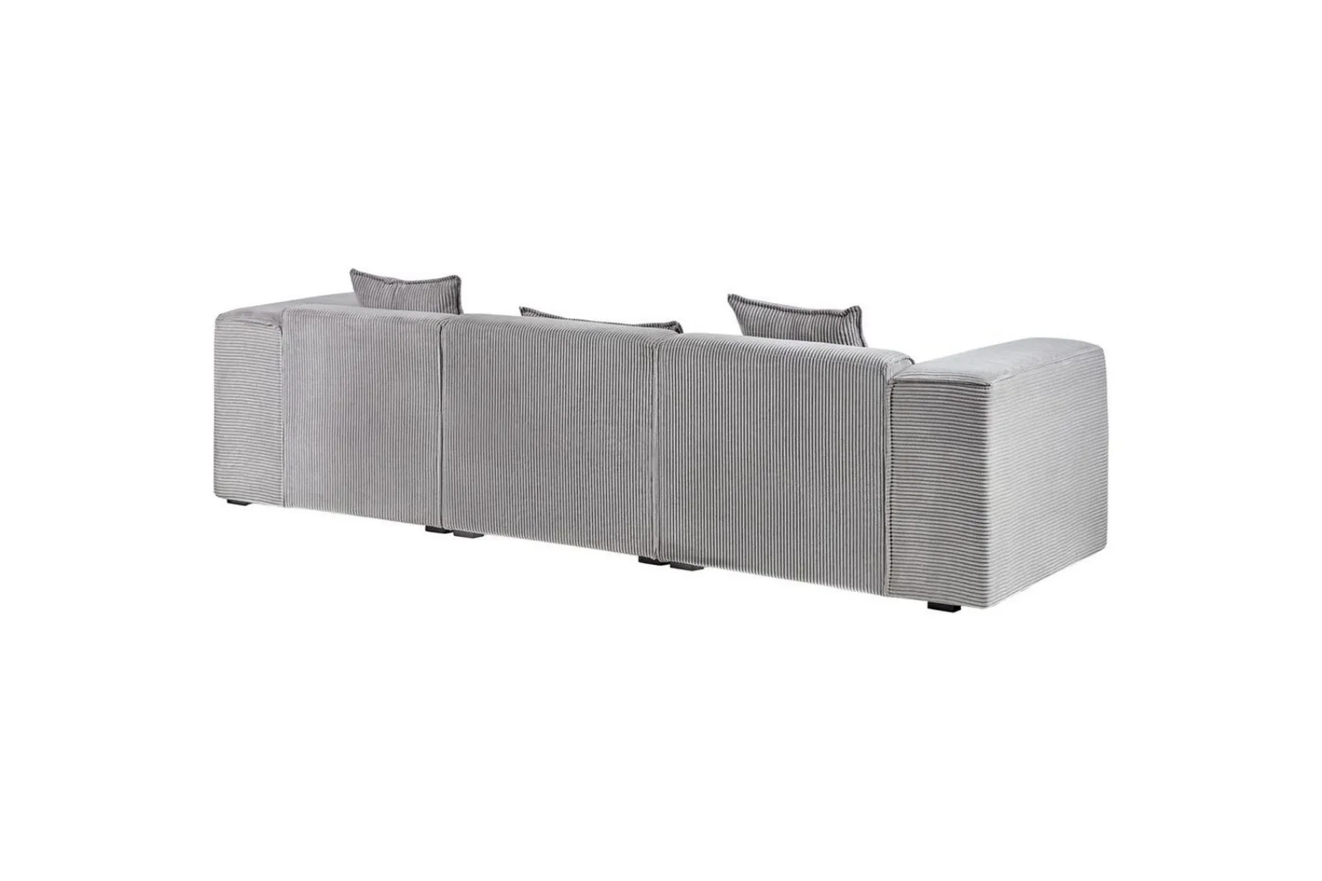 Sofa Med Sjeselong-3-sitssoffa Beliani Dolva Grå, svart, Vänstervänd Grey