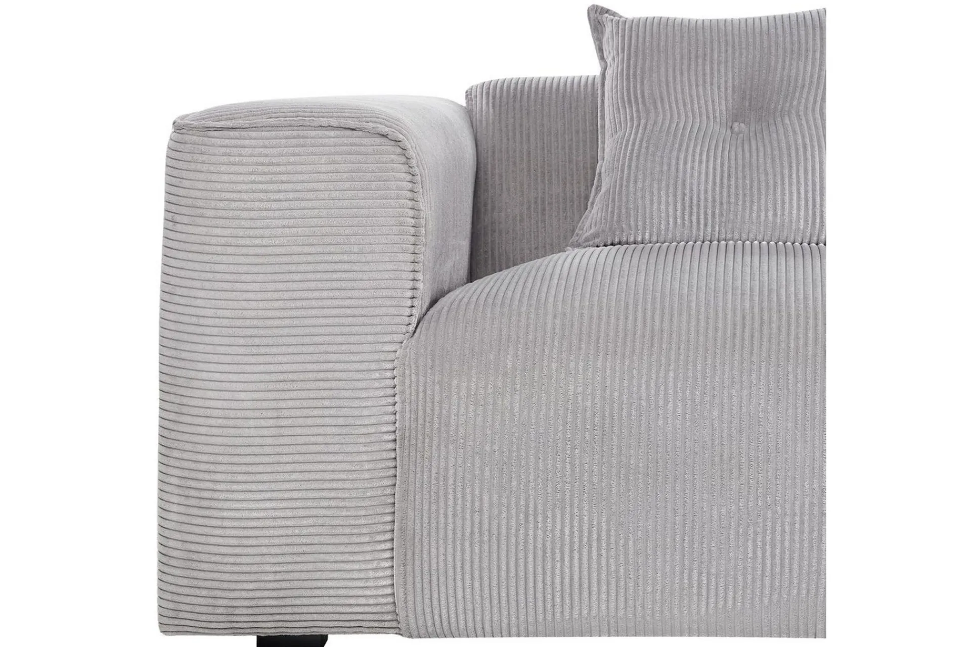 Sofa Med Sjeselong-3-sitssoffa Beliani Dolva Grå, svart, Vänstervänd Grey