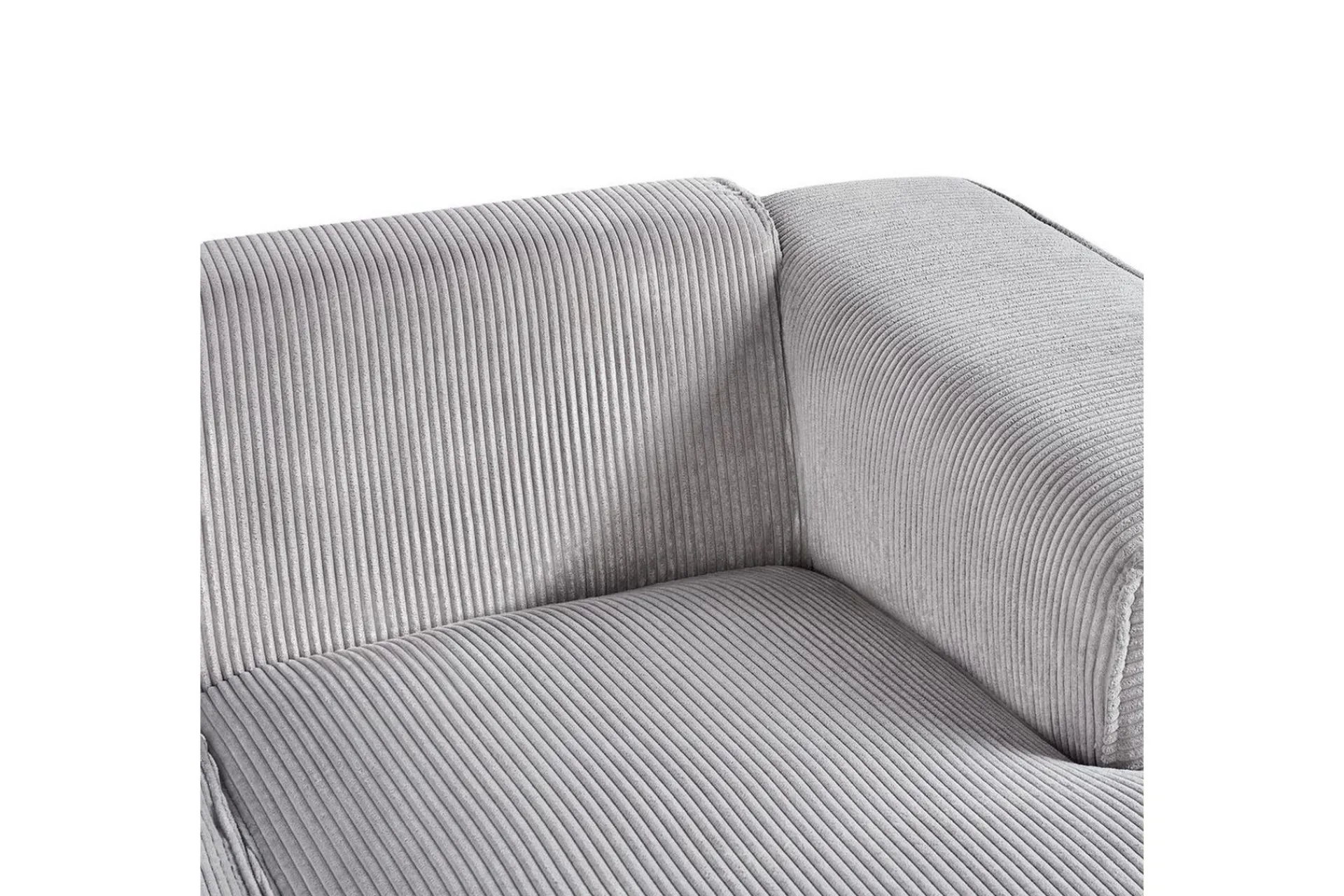 Sofa Med Sjeselong-3-sitssoffa Beliani Dolva Grå, svart, Vänstervänd Grey