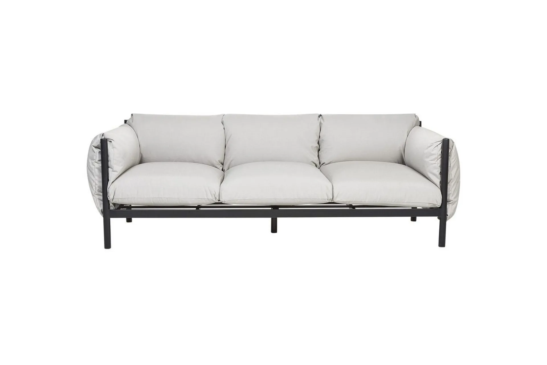 3-sitssoffa Beliani Esperia Grey, Black