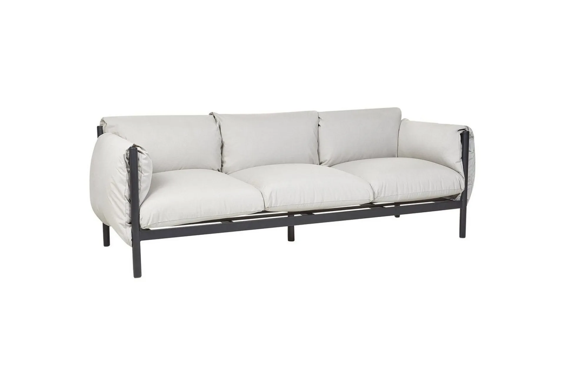 3-sitssoffa Beliani Esperia Grey, Black