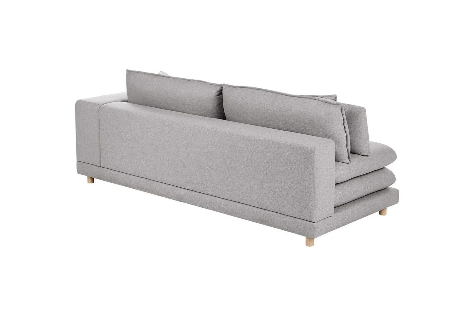 2 Seter Sofa-2-sitssoffa Beliani Heden Beige/ljust trä Grey||Light colored wood Grey,Lysfarget tre