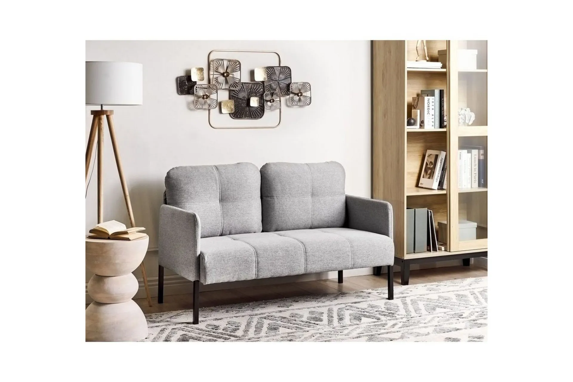 2-sitssoffa Beliani Lahti Beige, svart Light grey||Black