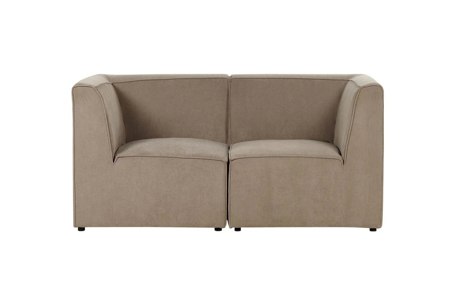 U-Sofa-2-sitssoffa Beliani Lemvig Beige Taupe