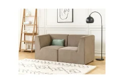 U-Sofa-2-sitssoffa Beliani Lemvig Beige Taupe