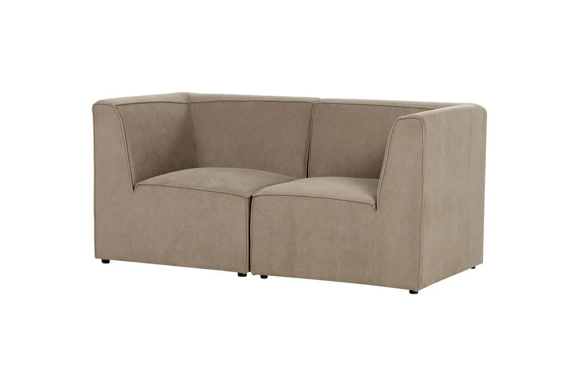 U-Sofa-2-sitssoffa Beliani Lemvig Beige Taupe