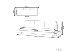 Hagebenk & Hagesofa-3-sitssoffa Beliani Marettimo Light wood||White Lett ved,Hvit