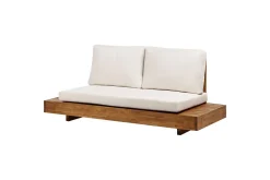 Hagebenk & Hagesofa-2-sitssoffa Beliani Marettimo Light wood, White Lett ved,Hvit