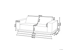 3-sitssoffa Beliani Rovigo Grey||White