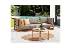 Lounge Sofa|Lounge Sofa-3-sitssoffa Beliani Trani Ljus trä/grått/beige, Ja Light wood||Grey||Beige Lett ved,Grey,Beige