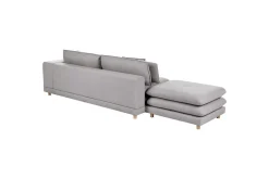 2-sitssoffa med fotpall Beliani Heden Beige/ljust trä Grey||Light colored wood