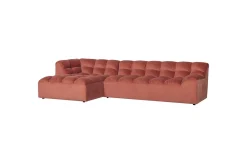 WOOOD Hjørnesofa-Sjeselong Allure Rødmende rosa