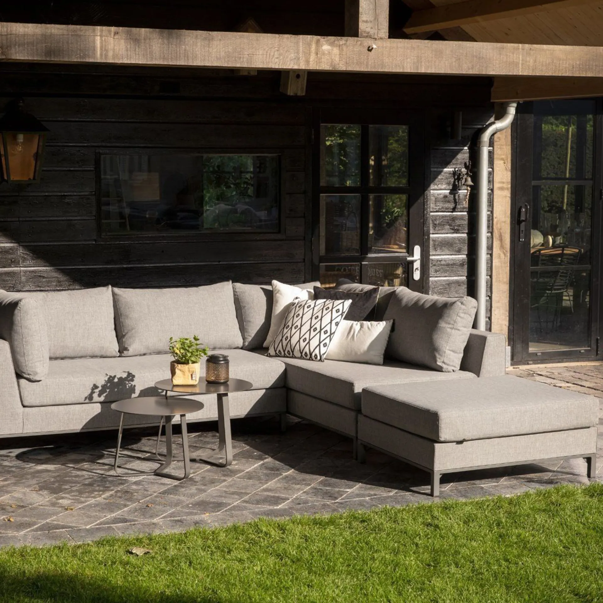 WOOOD Lounge Sofa|Lounge Sofa-Sjeselongsofa 4-seter Sicilië utendørs taupe