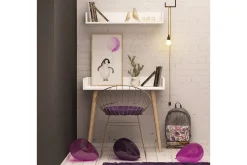 Skaberg Skrivebord 90 cm med Oppbevaring Vegghylle