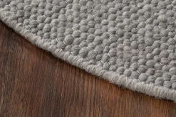 KM Home Moderne Tepper-Skagen Ullteppe Rund 160 cm Sølv