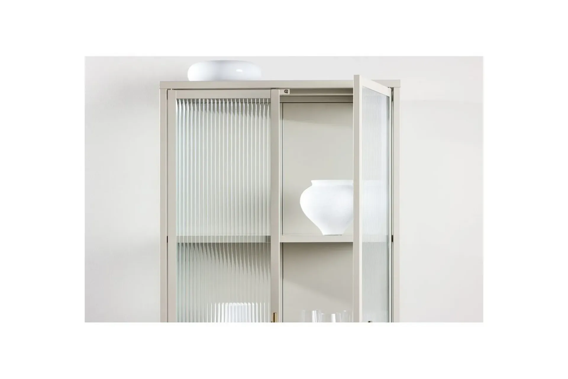 Venture Home Vitrineskap|Skap-Skap Garis Beige