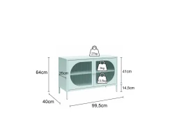 Loft24 Vitrineskap|Skap-Skap Luna 100x40x64 cm, Pergament Brun,Beige