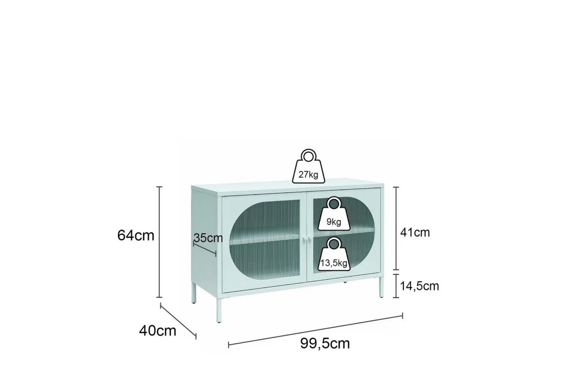 Loft24 Vitrineskap|Skap-Skap Luna 100x40x64 cm, Pergament Brun,Beige