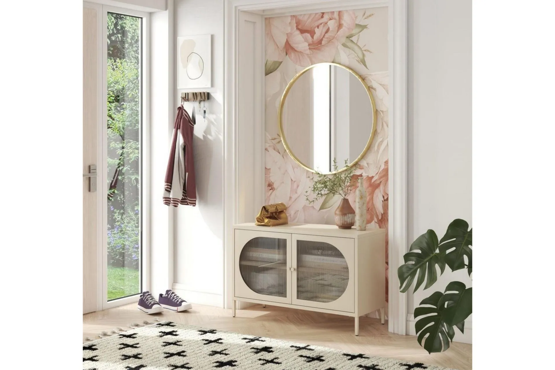 Loft24 Vitrineskap|Skap-Skap Luna 100x40x64 cm, Pergament Brun,Beige