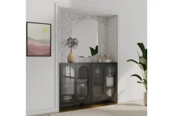 Loft24 Vitrineskap|Skap-Skap Luna 80x40x102 cm, Svart