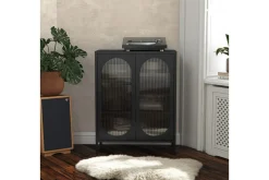 Loft24 Vitrineskap|Skap-Skap Luna 80x40x102 cm, Svart