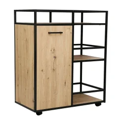 Skap|Barmøbler-Skap med hyller HOME4YOU Hedvig 77,4x42x94 cm ask/svart