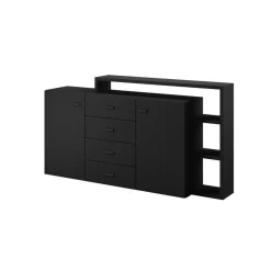 Sideboard & Skjenker-Skjenk Bota 2 Dører med 4 Skuffer Svart